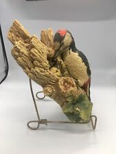 VTG Bossons, England Grannycore Chalkware Woodpecker & Babies Wall Pocket 13x7” picture