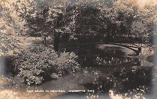 Foot Bridge to Wedgemere Winchester MA Massachusetts RPPC Postcard 5472 picture