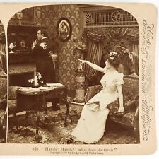 Man Caught Cheating With Maid Stereoview c1900 Wife Discovered French Cook J406 picture