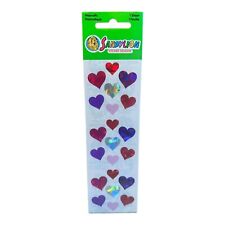 Vintage SandyLion Stickers Prismatic Hearts Pink Purple Red Silver sealed picture