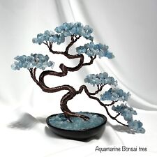 Aquamarine Crystal Gemstone tree  Bonsai Tree Good Luck tree picture
