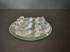 Swarovski Crystal Duck Figurine Silver Beak With Mirror Pond picture