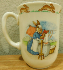 Vintage Bunnykins Barbara Vernon Hanging Laundry Mug Coffee Cup Rare picture
