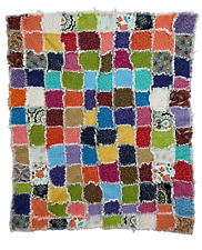 Colorful Patchwork Quilt Granny Core Handmade Lightweight Multi Squares-40x35 picture