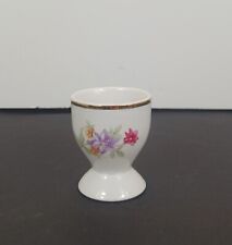 Vintage Porcelain Chodziez Egg Cup Purple Pink Floral Design Made In Poland picture