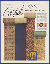 Vintage 1936 BIGELOW WEAVERS Wool Carpet Floor Flooring Decor Print Ad 1930's picture