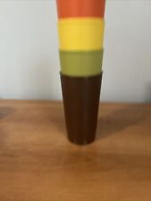 VINTAGE TUPPERWARE 12 OZ HARVEST COLOR TUMBLERS GLASSES CUPS #1320 LOT OF 4 picture