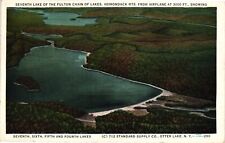 1931 Seventh Lake Of The Fulton Chaon Of Lakes Adirondack NY Vintage Postcard picture