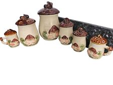 Empress of Haruta Mushroom Ceramic canister set. Made in Japan.  picture