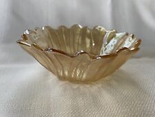 Indiana Glass Iridescent Amber Carnival Glass  Sun Flower Bowl 7