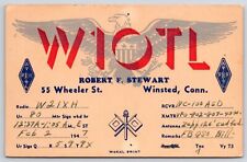 1947 Amateur Radio WXH Robert F Stewart Winsted Connecticut RPPC Photo Postcard picture
