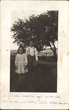RPPC Brother and sister near Gregory Michigan?~ 1914 FRED MITCHELL North Boyer picture