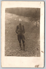 RPPC c1920s WW1 Soldier Portrait Breeches Army Vintage Postcard picture