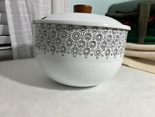 Vintage VEFA Merrill Ames MID CENTURY Enamel White LOLLIPOP Bowl With Lid picture