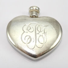 VTG Tiffany & Co Sterling Silver Heart Shaped Perfume Bottle Monogrammed FZ picture