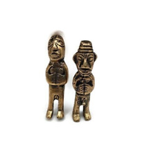Peruvian Miniatures of Pachapapa and Pachamama Carved Copper Cusco picture