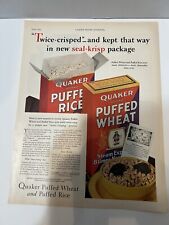 1932 Print Ad Quaker Puffed Wheat  Cereal Twice-Crisped Puffed Rice picture