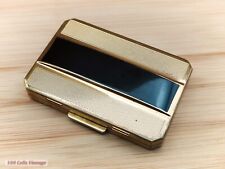 Stratton Art Deco Black and Gold -Vintage Ladies Powder Compact-0gr picture