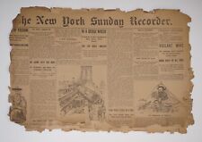 1900s The New York Recorder Newspaper (Fragile) 16”x11” picture