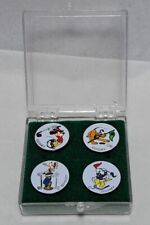 Vintage Disney Golf Ball Markers Brass Mickey Mouse Pluto Goofy Donald 4pc Theme picture