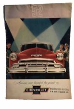 1952 CHEVROLET Color BROCHURE CATALOG ORIGINAL STAMPED DEALERSHIP COLOR Foldout picture