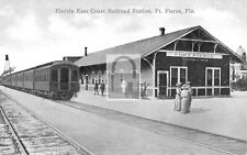 Railroad Train Station Depot Fort Ft Pierce Florida FL Reprint Postcard picture