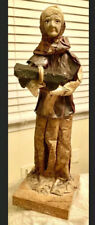 Wonderful Mexican Folk Art Paper Mache Old Lady Carrying Stone Figurine picture