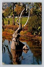 Los Angeles CA-California, Statue Mammoth at Imperial, Vintage Postcard picture