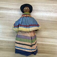 Vintage Native American Seminole Indian Woman Doll Palmetto Fiber Patchwork 8in picture