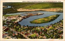 Beaumont, Texas, Aerial View of the Docks, Showing Turning Basin Postcard picture