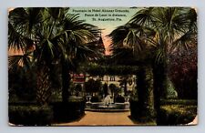 Fountain Hotel Alcazar Grounds Ponce de Leon Distance St. Augustine FL Postcard picture