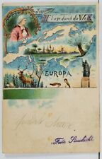 German In Flight Through the World Europa 1901 Berlin Postcard L2 picture
