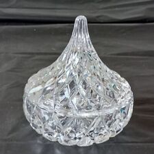 Vintage 1994 HFC Hershey Kiss Shaped Crystal Lidded Candy Dish Hershey Kiss Dish picture
