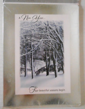 6 pack VTG American Greeting Cards HAPPY NEW YEAR Monochromatic Design USA picture