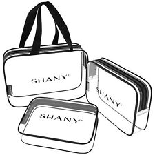 SHANY Clear PVC Toiletry and Makeup Carry-On Bag Set with Black Trim - 3PC Set picture