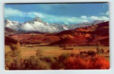 Postcard CO  Alpine Meadow Foothills and Snow Capped Mountains Peaks picture