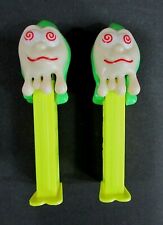 Two unknown Slime Squiggle Monster Yellow Bottom PEZ Candy Dispensers FREE S/H  picture