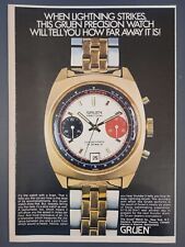 1970 PRINT AD GRUEN Vintage Watch Chronograph Swiss picture