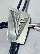 ONE OF THE BEST NAVAJO STERLING SILVER BOLO TIE picture