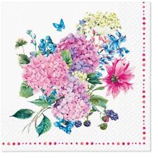 Two Individual Luncheon Decoupage Paper Napkins Spring Hydrangea Flower Garden picture