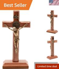 Elegant 5-Inch Wooden Cross Crucifix - Handcrafted Tabletop & Wall Decor picture