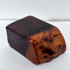 Vintage Mid CENTURY Handmade Wood Box Jewelry Trinket RING Box NATURAL TREE BURL picture