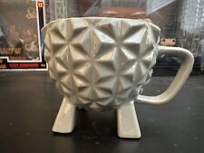 Disney World Epcot Center Mug Spaceship Earth Sphere Footed Silver picture