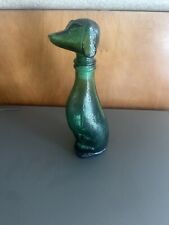 Empoli Dog Bottle Green Emerald Glass Italian Vintage Dachshund Decanter 9