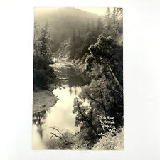 Postcard RPPC California Redwood Highway Eel River Reflection 1937 Posted Pierce picture