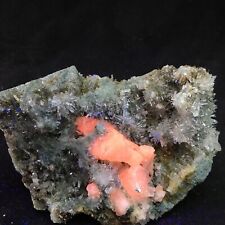 430g Rare Natural Chrysanthemum Crystal and Fluorescent Calcite picture