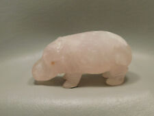 Hippopotamus Figurine Rose Quartz 4 inch Collectible Animal Pink #O160 picture