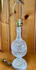 Beautiful Vintage 19 inch Glass Crystal Diamond Cut Table Lamp picture