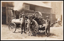 Steam Engine Tractor, Farmers, Real Photo Postcard, RPPC picture
