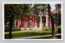 Postcard Carnegie Library Antigo Wisconsin, Vintage Linen H16 picture